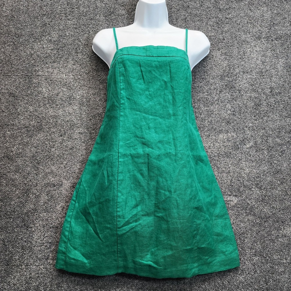 NWT Alex Mill Chloe Linen Dress Women Resort Minimalist Mini Square Neck Size 6